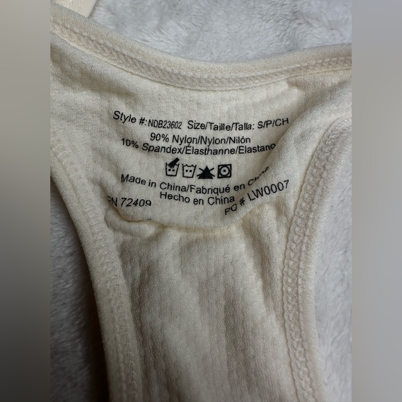 Racerback Sports Bra Removable Pad Size S Rene Rofe Nordstrom Rack Ivory/Cream - Picture 9 of 9